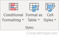 Excel home styles