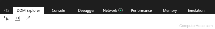 DOM Explorer tab in Internet Explorer.