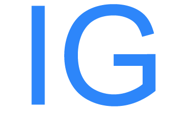 IG in blue lettering