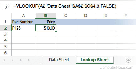 Lookup Example: Lookup Sheet