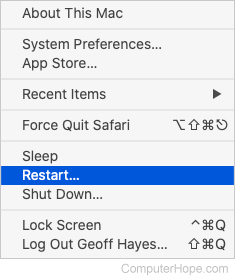 Restart selector