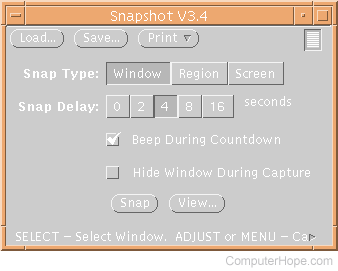 Program interface in the Motif GUI.