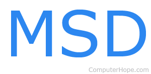 MSD in blue lettering.