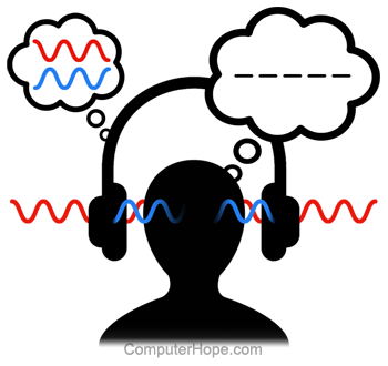 Illustration of noise-canceling headphones