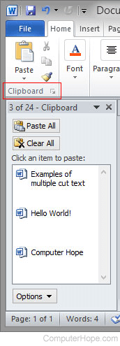 Microsoft Office Clipboard