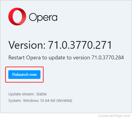 Updating Opera