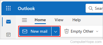 Button to click to create a new e-mail.