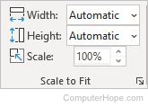 Excel page layout scale to fit