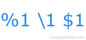 %1, %1, and \1 variables