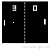 Pong game played on Atari.