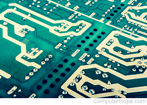 Close-up of a circuit board.