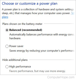 Power options