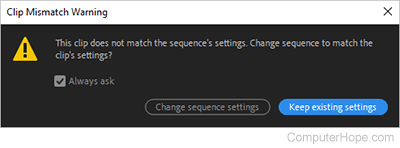 Premiere keep existing settings