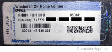 Microsoft Windows XP product key