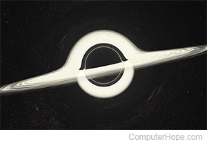 Computer-generated black hole's accretion disc.