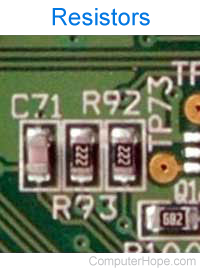 Resistors on computer motherboard