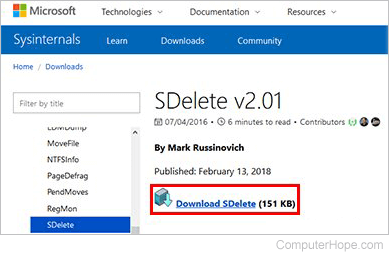 Download SDelete.