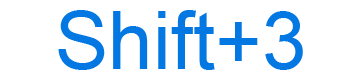 Shift+3 keyboard shortcut