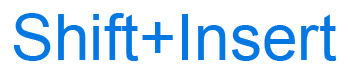 Shift+Insert or Shift+Ins keyboard shortcut