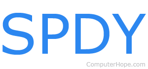 SPDY in blue lettering.