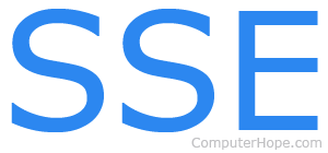 SSE written in blue