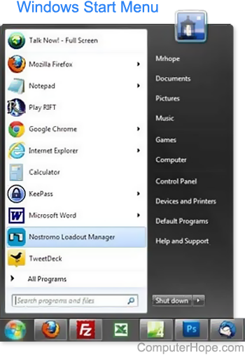 Windows Start menu