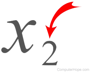 Example of subscript (x sub two).