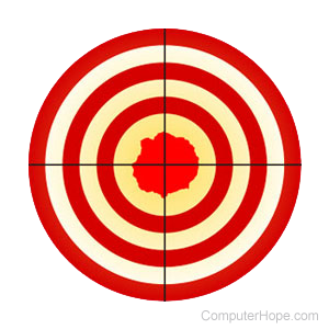 Target with crosshairs on the bullseye.