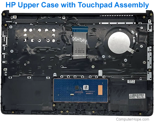 HP upper case with touchpad assembly