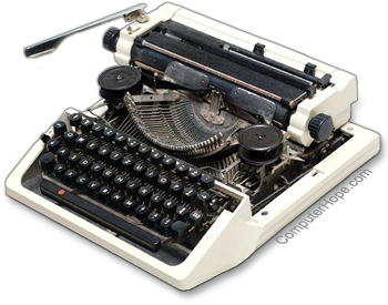 Typewriter with QWERTY layout.