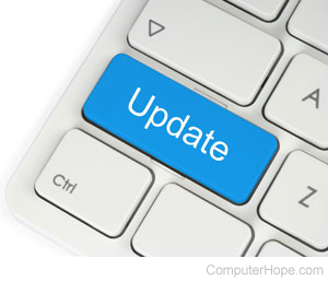 Fictional Update button on computer keyboard