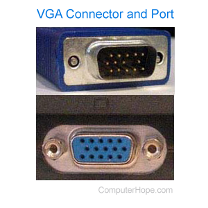 VGA connector and VGA port.