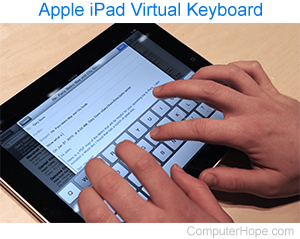 Apple iPad virtual keyboard