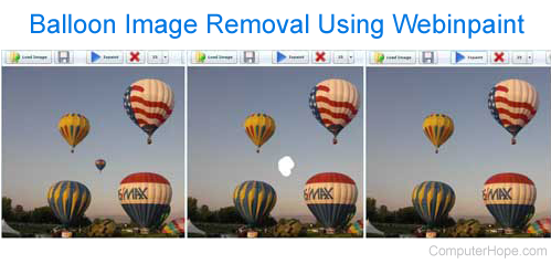 Removing object from picture using webinpaint