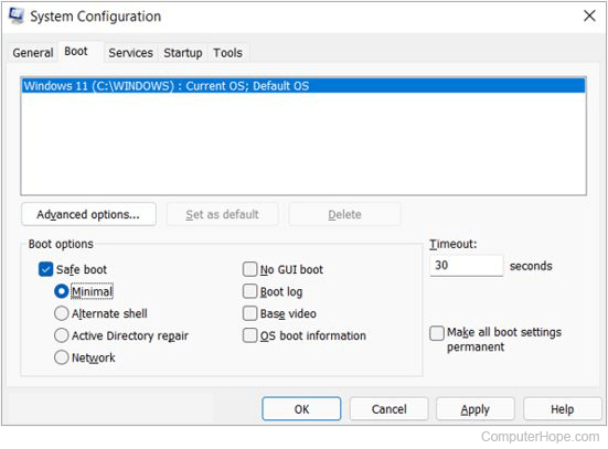 Windows 11 boot configuration