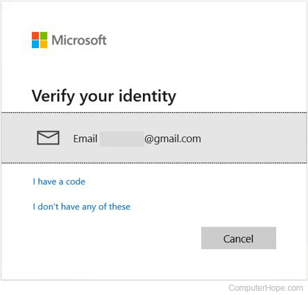 Select method to receive verification code.