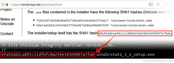 Checking your SHA1 sum against the value listed on the download page at WinDirStat.net, to verify that the installer is genuine