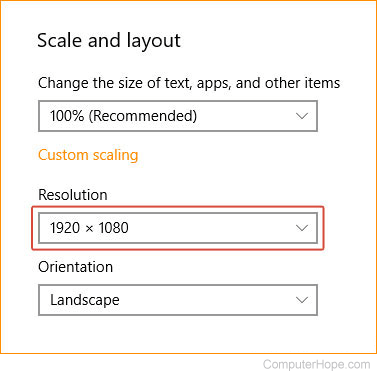 Resolution selector