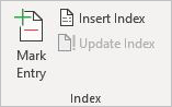 Word references index