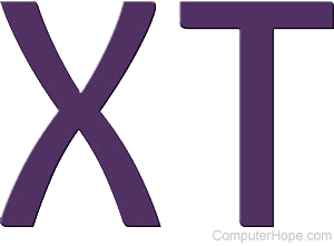 XT in purple lettering.