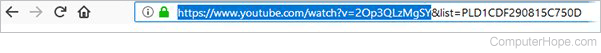 Copy the URL of the YouTube video from your browser's address bar. If the URL has an ampersand and anything following it, don't copy that part.