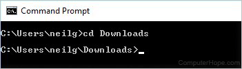 Use the 'cd' command to change to the directory where you downloaded youtube-dl.exe.